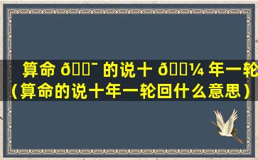 算命 🐯 的说十 🌼 年一轮回（算命的说十年一轮回什么意思）